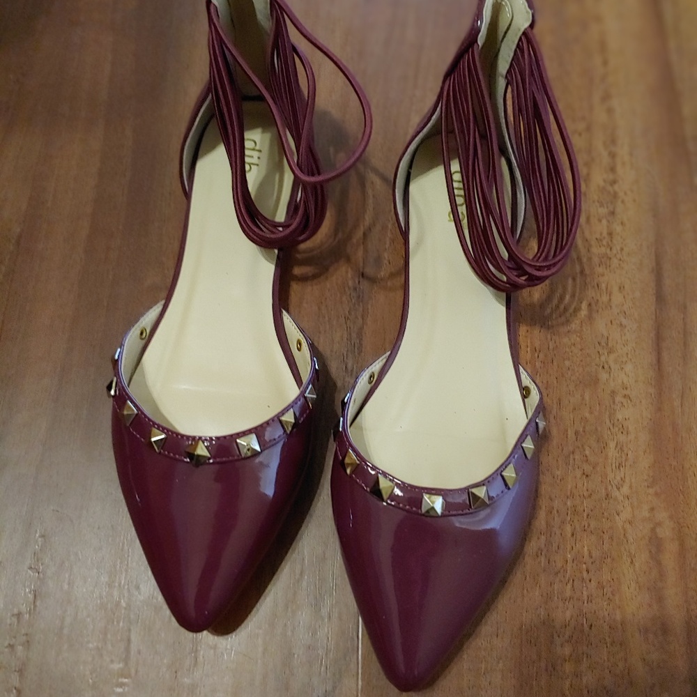 EUC Diba x Stitch Fix Studded Flats Purple 8.5